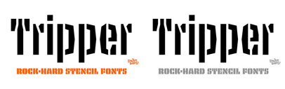Tripper‚ 4 flavours of rock-hard stencil fonts‚ by @underware