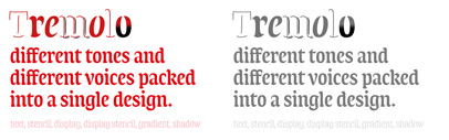 Tremolo Type System (text‚ display‚ stencil‚ gradient‚ shadow) by @typonine_djurek