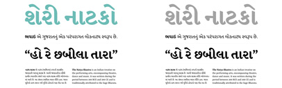 Yrsa & Rasa‚ open-source type families supporting Latin & Gujarati‚ by @rosettatype