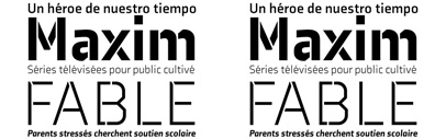 Axia‚ a contemporary sans with 4 weights/italics and two stencil weights‚ by Kontour