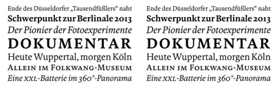Bold Monday and Mike Abbink designed typefaces for WDR‚ a German public-broadcasting institution. It includes WDR Sans (a customised version of FF Kievit)‚ WDR Slab‚ and WDR Serif.