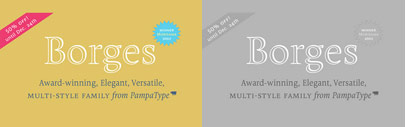 Borges by @pampatype 50% off until December 29.