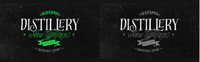 The Distillery Set (by @sudtipos) is a collection of 5 fonts: Display‚ Strong‚ Script‚ Caps‚ and Icons. 35% off till Jan 22.