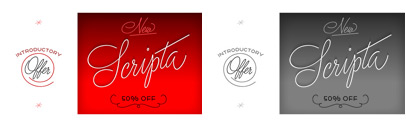 Scripta Pro & MohoBis Pro by John Moore Type Foundry. Scripta Pro is 50% off and MohoBis Pro is 70% off until Jan 24.