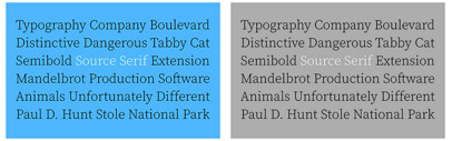 New weights for Source Serif: Extra Light‚ Light‚ and Black.