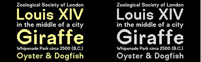 Visual‚ a semi-pixel typeface‚ by Jan Novák