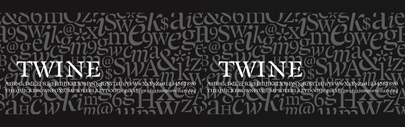 Twine‚ a stencil serif typeface‚ by Wilton Foundry