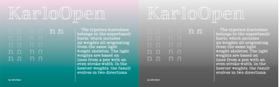 Karlo Open‚ Karlo Sans & Karlo Serif by Sofie Beier
