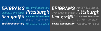 Geogrotesque Stencil Italic—a new companion of the popular Geogrotesque Stencil.