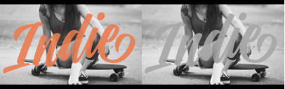 Indie comes in 4 styles plus another one which consists only in capitals.