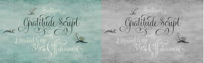Gratitude Script by Kathy Milici and @alepaul. 35% off until Jun 19.