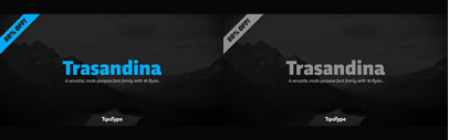 Trasandina by @ferfolio: it comes with 9 weights + matching italics. 80% off for a limited time.