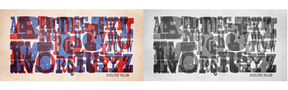 HVD Fonts released Shelton Slab&sbquo; a typeface with an eroded&sbquo; printed look.