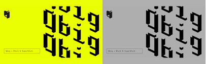 Qbig; a layered isometric pixel typeface