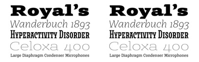 Alebrijes has a total of 42 cuts with SmallCaps‚ several sorts of figures and the usual array of ligatures.