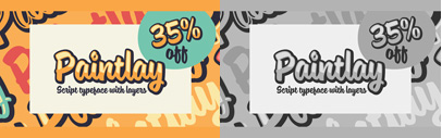 Paintlay‚ a casual and laid-back brush script typeface‚ by @MelvasType. 35% off until Aug 24.