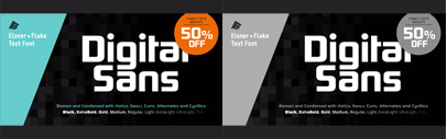 Digital Sans Now by Elsner+Flake. 50% off until Oct 1.