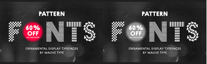 Patter by Eike Dingler is now available at MyFonts. Pattern Fonts Packages are 60% off until Oct 22.