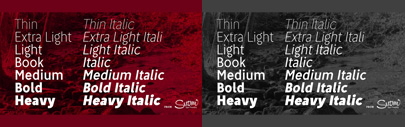 Tool comes with seven weights + italics + one inline style.
