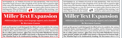 Update to Miller Text: new Semibold‚ additional figure styles‚ and more language support.