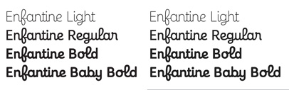 Enfantine‚ an upright script typeface‚ by @ProductionType