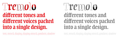 Tremolo Type System (text&sbquo; display&sbquo; stencil&sbquo; gradient&sbquo; shadow) by @typonine_djurek