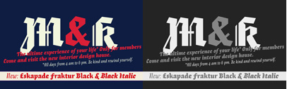Eskapade Fraktur Black & Black Italic by Alisa Nowak