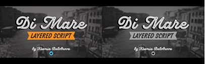 Di Mare&sbquo; a layered script&sbquo; inspired by Italian restaurant and cafe signs.