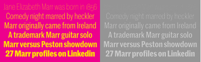 Marr Sans Condensed‚ an expansion of Marr Sans‚ by Hrvoje Živčić