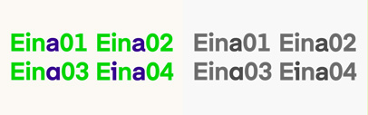 Eina comes with 4 versions‚ each of which has 4 weights + italics.