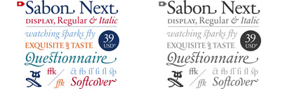 83% off on the selection of Sabon Next Regular‚ Sabon Next Italic‚ and Sabon Next Display for 14 hours only!