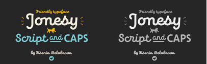 Jonesy Script and Capitals by Ksenia Belobrova. 30% off until April 27.