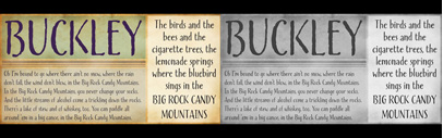 Buckley‚ a handdrawn distressed typeface‚ by Laura Worthington.