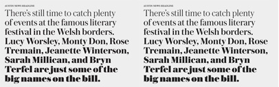 Austin News comes with 3 optical sizes.