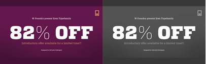 Eren‚ a squarish slab serif‚ by W Foundry. 82% off until Nov 21.