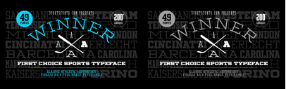 @sportsfonts_com released Winner. You can get Condensed Regular for free. Winner Family is 80% off until Dec 30.