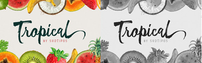 @sudtipos released Tropical&sbquo; designed by Joluvian and digitized by Ale Paul. 50% off until Feb 18.