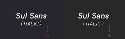 Italics were added to Sul Sans.