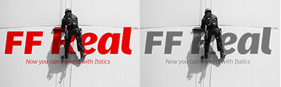 Italics were added to FF Real. For a limited time‚ get either the Text or Head sets for just 99$/€‚ or the Complete Suite for 189$/€. Offer ends May 11‚ 2017.