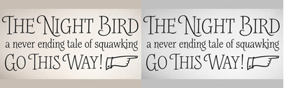 Barmbrack by Blue Vinyl Fonts‚ a hand drawn serif with swashes.