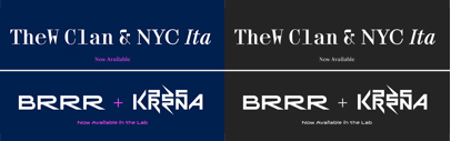 @swisstypefaces released TheW Clan‚ TheW NYC‚ KRSNA and BRRR.