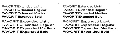 @abcdinamo released two new widths of Favorit; Favorit Extended and Favorit Expanded.