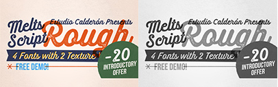 Melts Script Rough by Estudio Calderón. 20% off until February 26th.