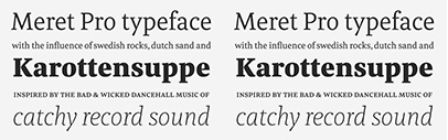 Meret is back! @TypeMatesFonts released Meret Pro‚ a new version of Meret‚ designed by Nils Thomsen. Meret Pro Family is 50% off for a limited time.