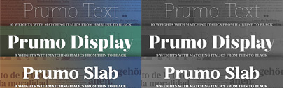 Prumo&sbquo; a new typeface by DSType. A mega family of 92 fonts&sbquo; from Display to Slab&sbquo; plus 4 layered Poster styles.