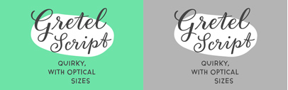 @Typejockeys released Gretel Script. It comes with three styles: Grande‚ Piccolo‚ and Caps.