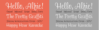 Monotype released Alfie designed by Jim Ford. Alfie is 50% off for a limited time.