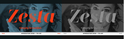 @itfoundry released Zesta‚ a high-contrast didone. 75% off until April 27th. (Actually‚ Zesta has been available at Fontstore since last year.)