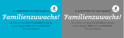 Vela from @lazydogtype was updated and Bold Italic was added.