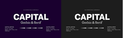 Fenotype released Capital Gothic and Capital Serif designed by Teo Tuominen‚ Erik Jarl Bertell and Emil Karl Bertell.